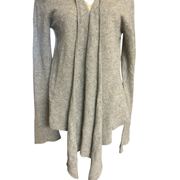 Chelsea & Theodore 100% Cashmere Womens L Gray Open Cardigan Knit Sweater - Picture 3 of 9